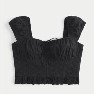 Hollister Black Eyelet Corset Top